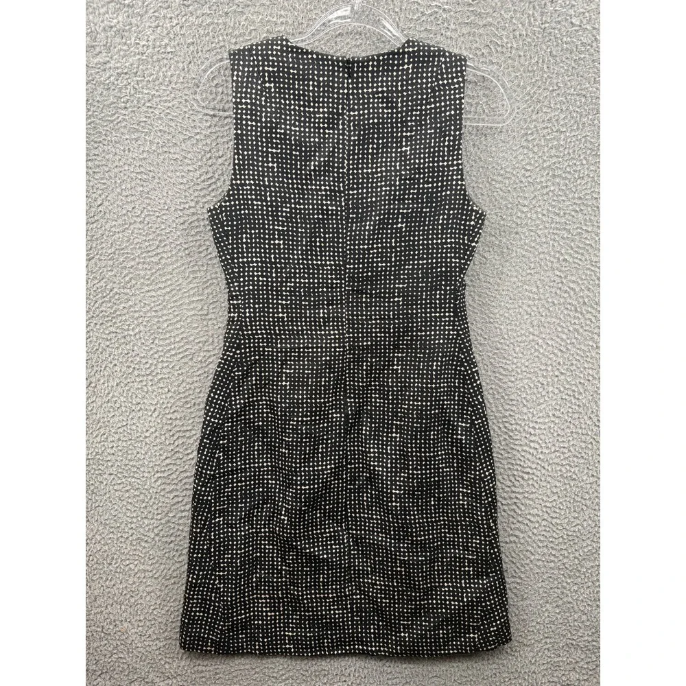 Tory Burch Shift Dress Women Size 4 Black White Sleeveless Buttons Designer  *